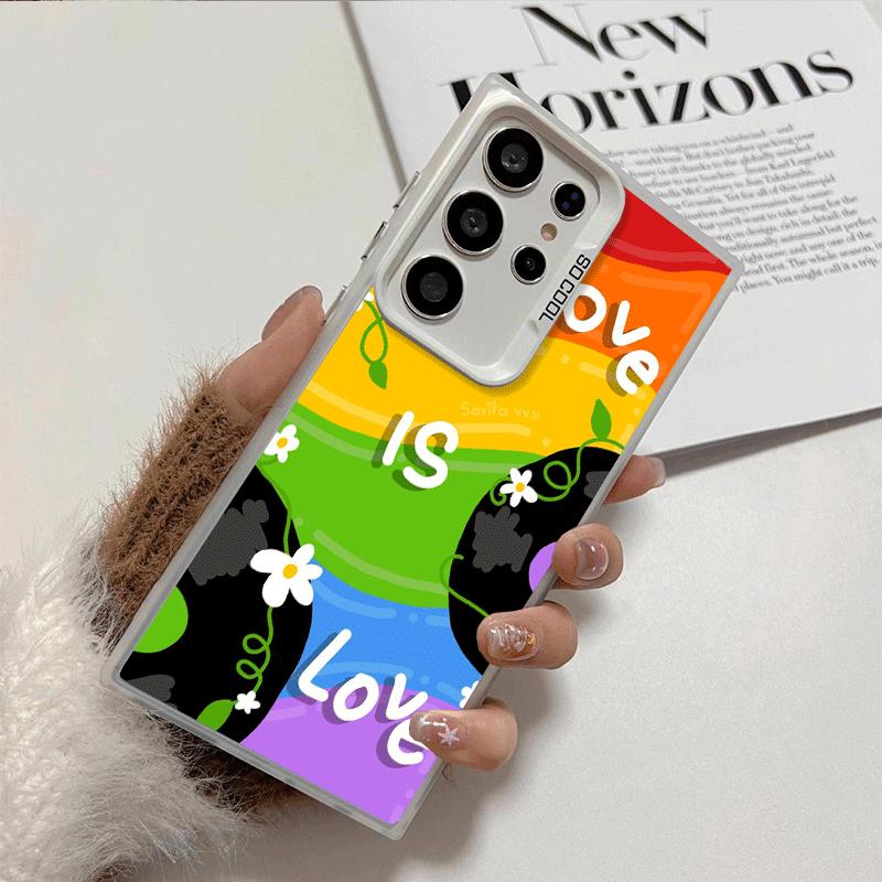 LGBT Rainbow Love Is Love Shockproof Phone Case for Samsung Galaxy S26 Edge S25 Ultra S24 FE S23 Plus S21 Cover Anti Fall Fundas