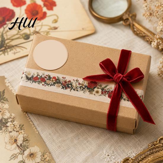 Scratch-resistant Tape Floral Washi Tape, Vintage Flower Pattern PET Decorative Healing Color for Junk Journal Supplies, Scrapbooking, DIY Crafts,