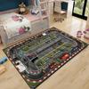 Creative Racing Track Carpet Children's Game Crawling Mat Racing Track Print Carpet Soft Decorative Living Room and Bedroom Rug