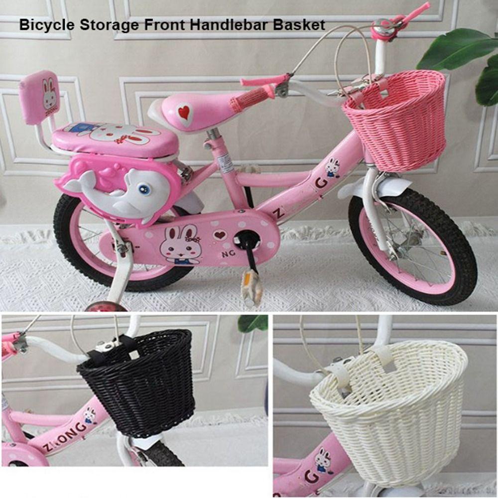 with Belt Kids Bike Basket 10 Styles Hand-Woven Sticker Bicycle Pouch  Bicycle Accessories
