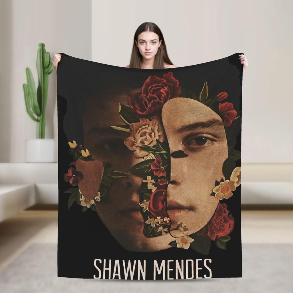 Warm Blanket Adult Decorative Rapper Shawn Mendes Throw Blanket Flannel Bedspread For Couch Chair Street Trend Sofa Bed Cover