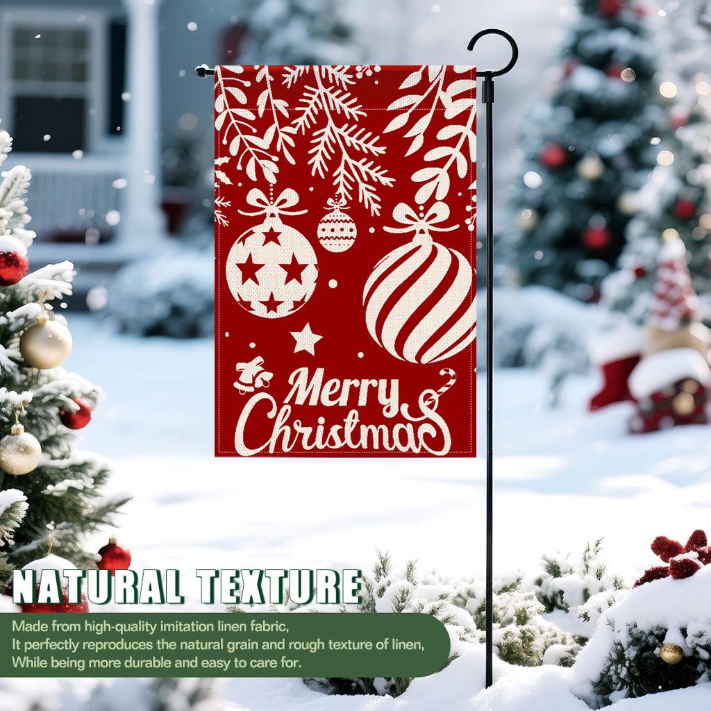 Christmas Tree WELCOMEGarden Flag 12x18 Inch Double Sided for Courtyard Outdoor Welcome Flag Decoration (Excluding Flagpole)
