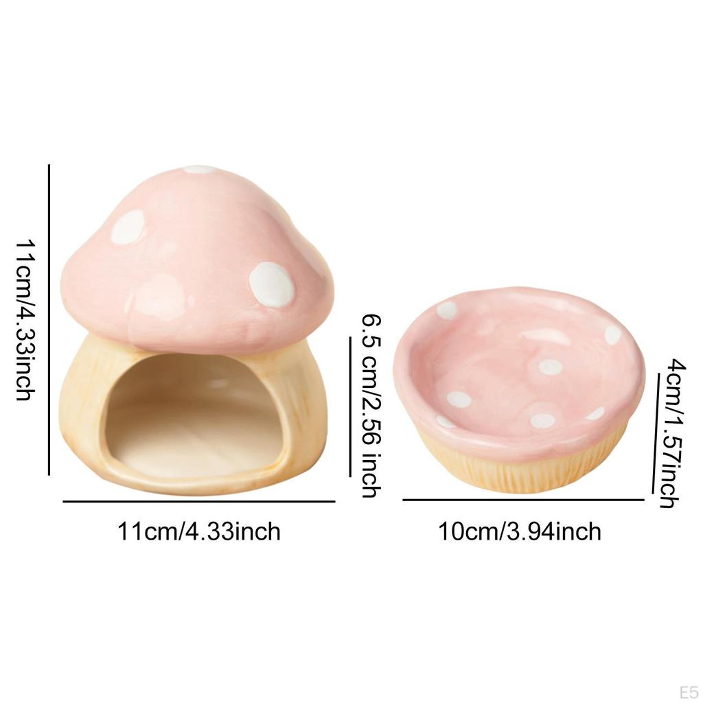 Keramisches Hamsterhaus Geformtes Innen-Außen-Möbel Zwinger mit Futternapf Lebensraum für