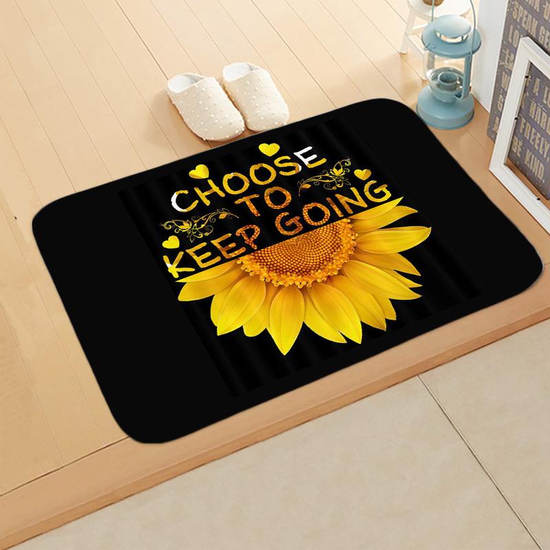 Carpet Kitchen Living Room Floor Mat Carpet Door Mat Sunflower Non-slip