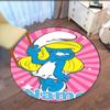 Custom Name The Smurfs Printed Round Rug Carpet Chair Rug Area Rug Entryway Doormats,for Office Chair Living Room Bedroom Kitchen Room.
