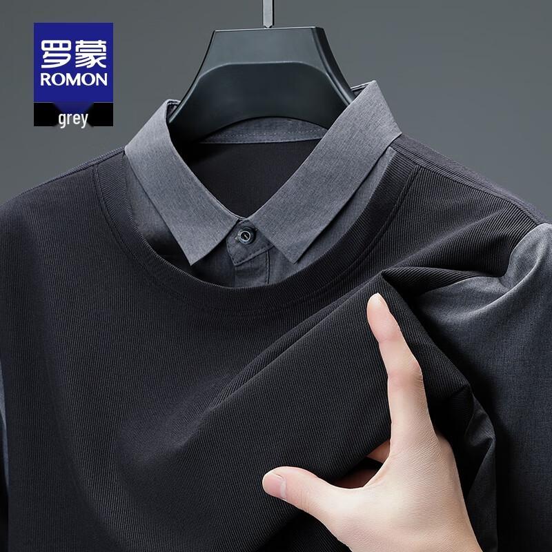 ROMON Men s Faux Two-Piece Knit Shirt 165