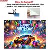 Rocket Balloon Birthday Photo Backdrop, for Birthday Party Photo Booth Decor