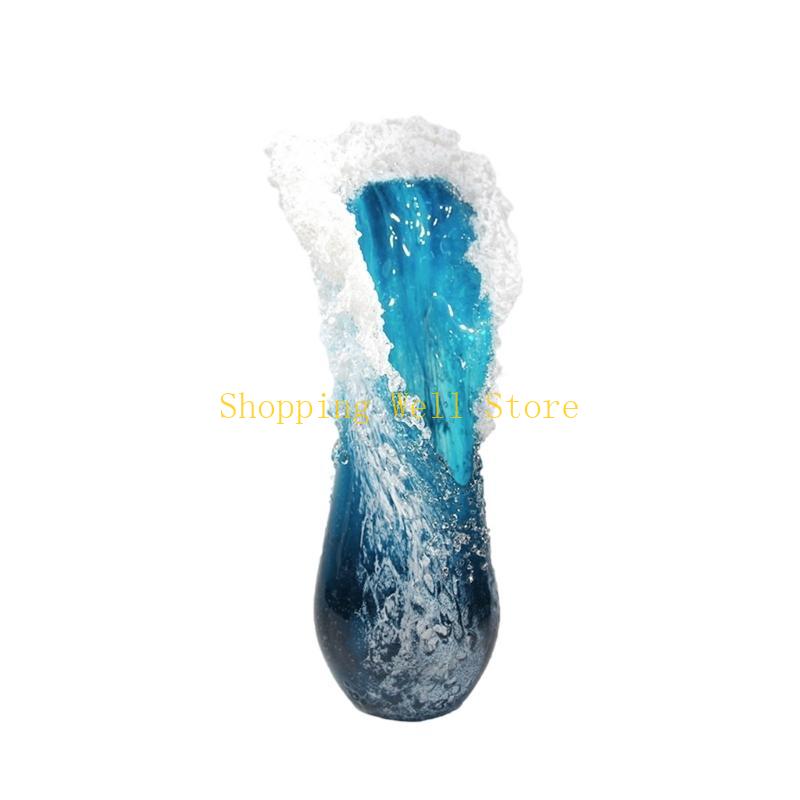 KX4B Resin Vase Contemporary Ocean Pattern for Bedroom or Study Room Decoration