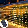 3/6M Solar Curtain Lights Wedding Decor LED Solar Outdoor Fairy Lights 8 Modes Bedroom Window Patio Garden Holiday Decorative