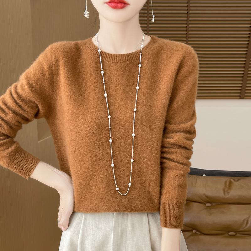 Women's Cashmere Sweater Qinghe Cashmere 30% Cashmere 70% Wool Autumn and Winter Pullover Warm and Fashionable