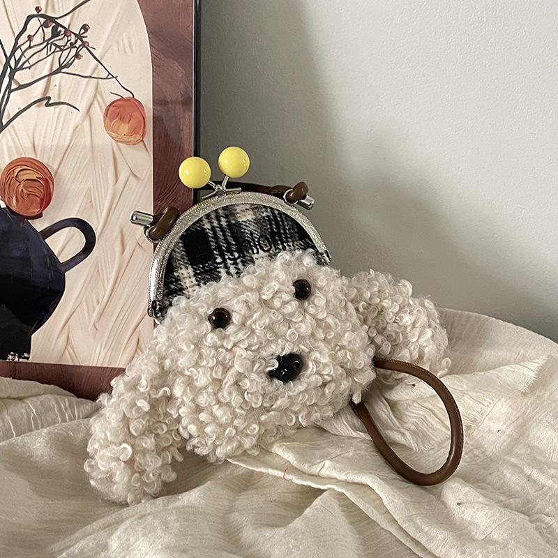 High-end, Cute and Warm Dog Bag, Puppy Earphone Bag, Toy Coin Purse