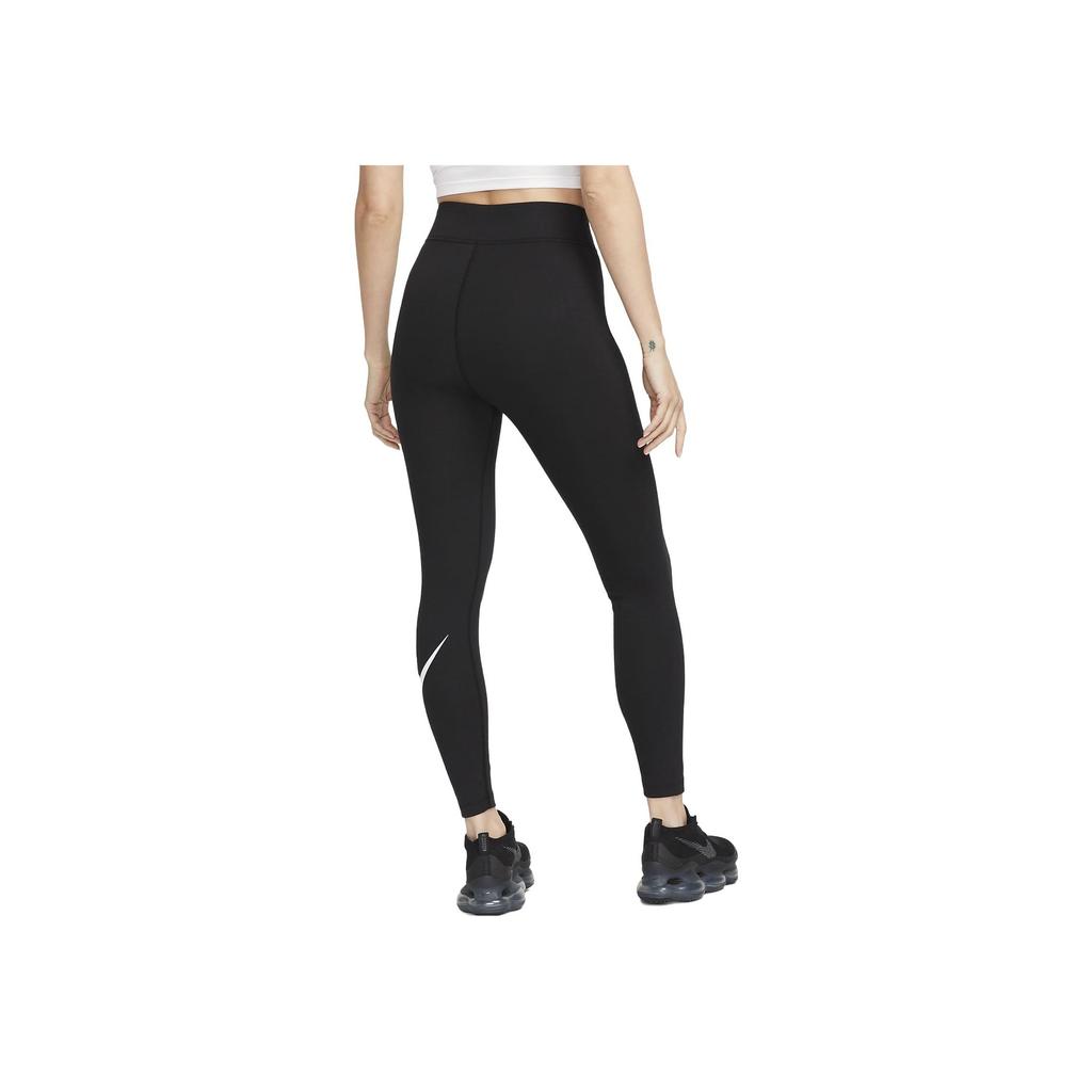 Nike Sportswear Classics Logo Print High-Waisted Fitness Leggings Women Bottoms Black DV7792-010