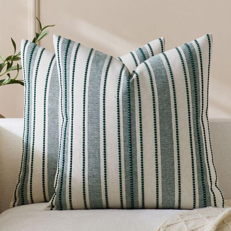 Federe Cuscino Decorativo Strisciate Texturizzate Stile Boho Farmhouse per Arredo Casa Soggiorno Letto