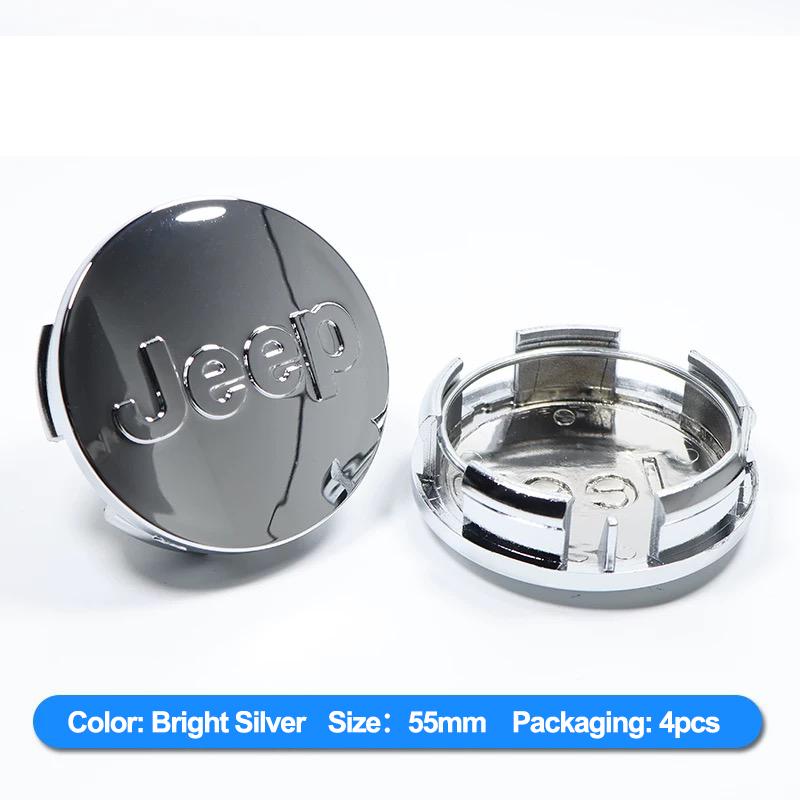 4Pcs 55mm 56mm Car Wheel Center Cover Sticker Hub Cap Decoration For Jeep Wrangler Grand Cherokee Avenger Compass Wagoneer XJ JL AKU1