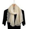 Artistic Celebrity Lace Cotton Linen Scarf for Women In Summer Air-conditioned Room Neck Protection Shawl Travel Scarf