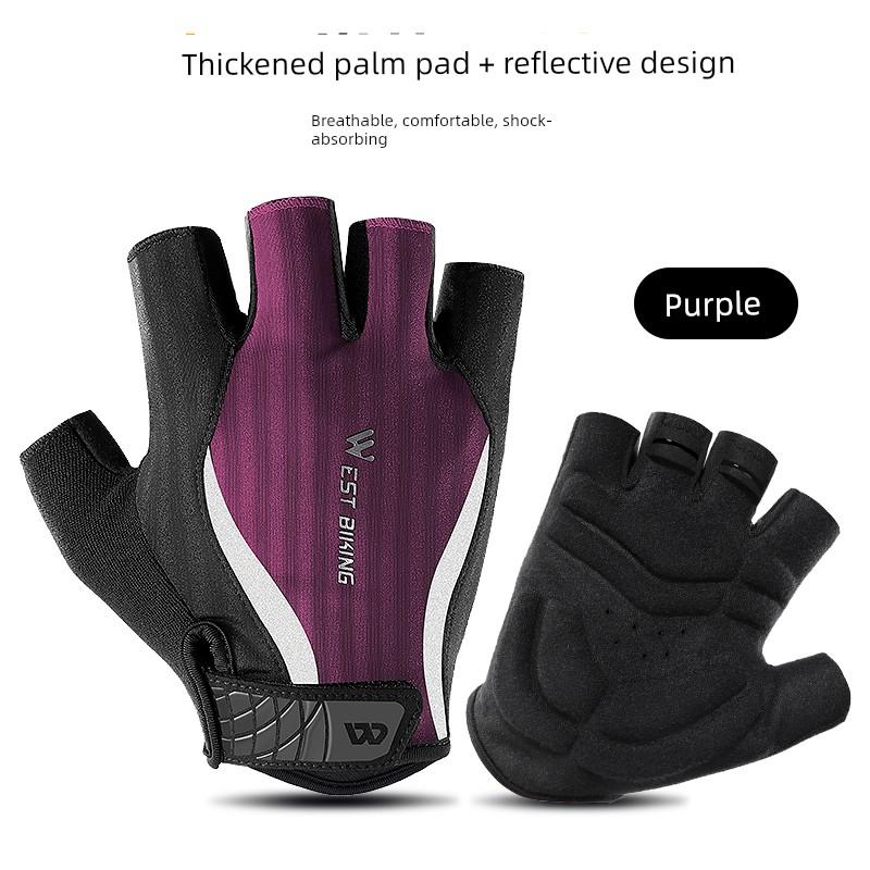 West Rider Cycling Half-Finger Gloves Mountain Road Bike Shock-Absorbing Breathable Bicycle Anti-Slip Sports Gloves Equipment
