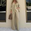 Available Autumn/Winter 2024: Women's Solid Color Fashion Vest Suit & Wide-Leg Pants 3-Piece Set.