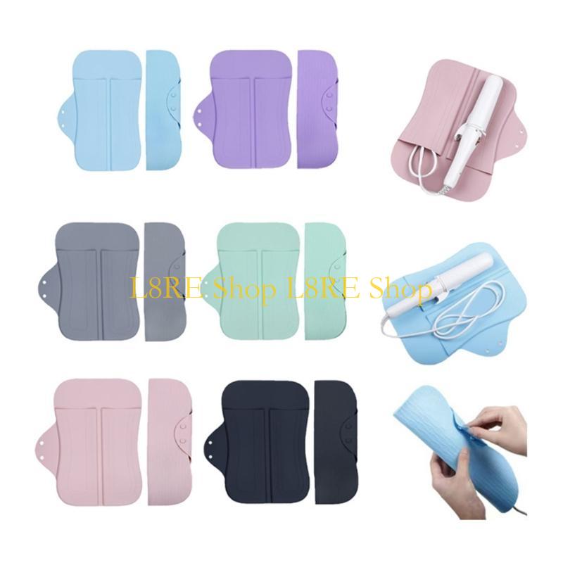 L8RE Heatproof Silicone Mats Travel Hair Tool Mats Foldable Silicone Pad Suitable for Curling Wand and Hair Straightener