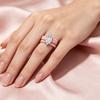 Ladies' Stackable Silicone Ring Set Pink White K Ring with CZ Stone Cut Simulated Diamond Wedding Ring Suitable for Work, Fitnes