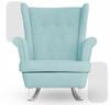 Fotel uszak bujany skandynawski welur Hunter Family Meble błękitny