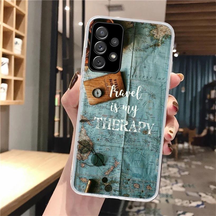 World Map Travel Plans Soft Phone Case For Samsung Galaxy A16 A26 A36 A56 A15 A14 A13 A55 A54 A53 A35 A34 A33 A25 A24 A23 A05S A