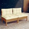 Day and Night - Day and Night 2-seater Garden Sofa with Solid Cream Pine Wood Cushions
