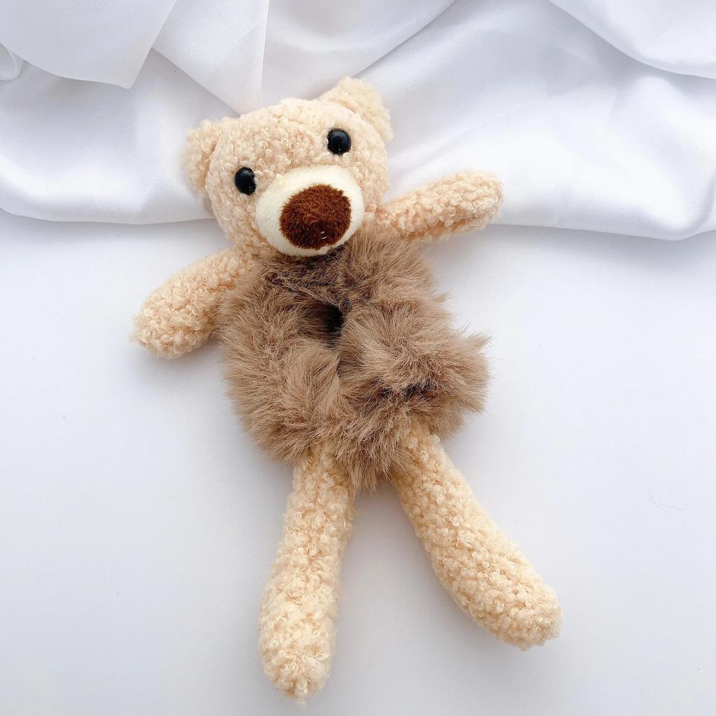 Haarband für Damen, modisch, Plüsch-Haargummi, niedliches Netz-3D-Tier-Haarband, Haar-Kopf-Seil, Pferdeschwanz-Holster, Cartoon-Puppen-Kopf-Seil