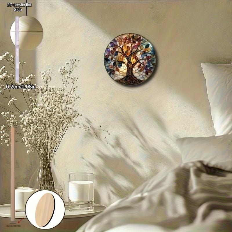 2D Flat Acrylic Tree Decoration, No Need for Batteries/electricity, Unique Indoor/outdoor Decoration, Multi-purpose Traditional Style, W