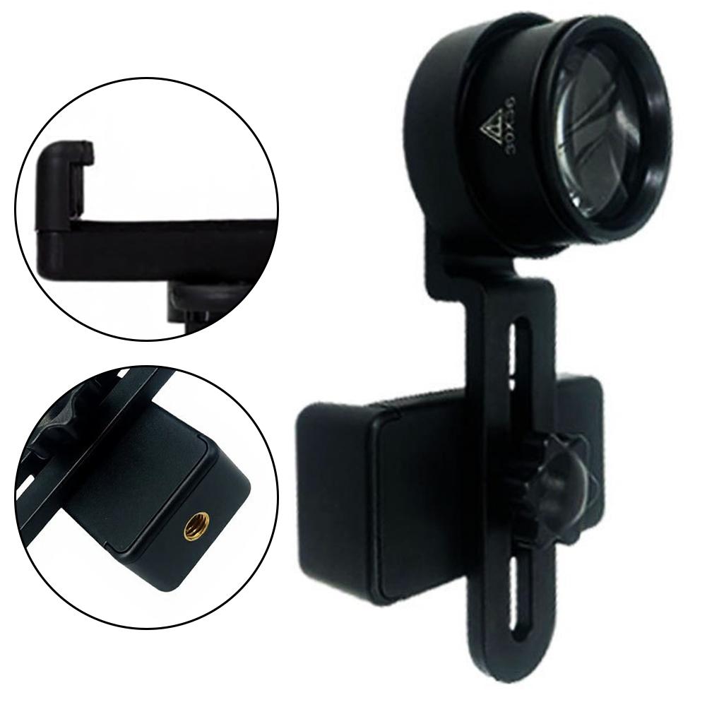 Macro Lens Adapter Clip-on Magnifier Non-slip Rubber Pad Curved Groove Clamp 1 4-inch Brass Nut Tripod Mountable