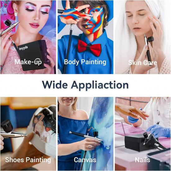 Imyyds 40PSI Airbrush Kit with Compressor, Stepless Adjustable Air Brush Kit with Air Compressor, Portable Airbrush Gun Kit, Airbrush Compressor Kit