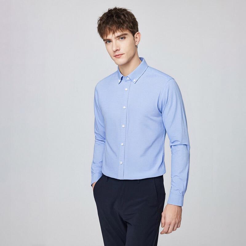 Hodo Men's 100% Cotton Lightweight Long-Sleeve Business Casual Shirt