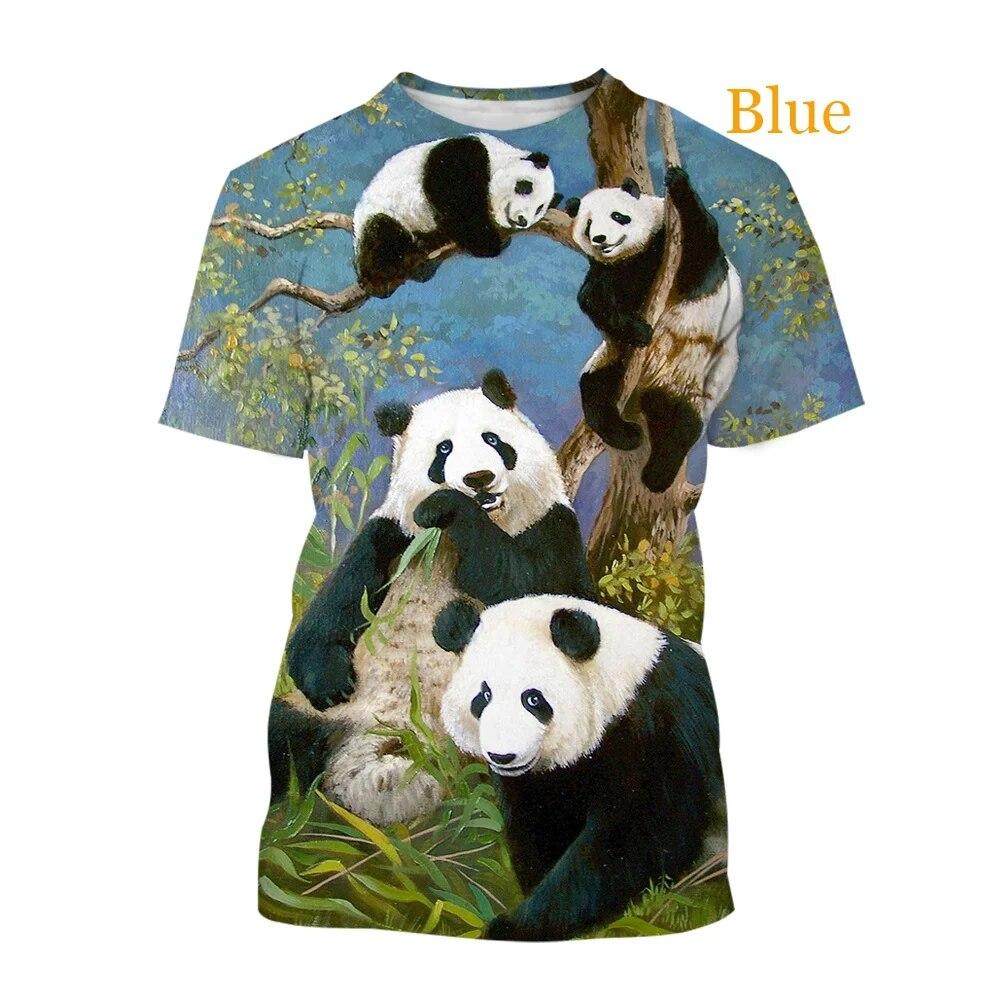 Fashion Animal Panda 3D Printing Men's and Women's T-shirt Casual Shirt Loose Top