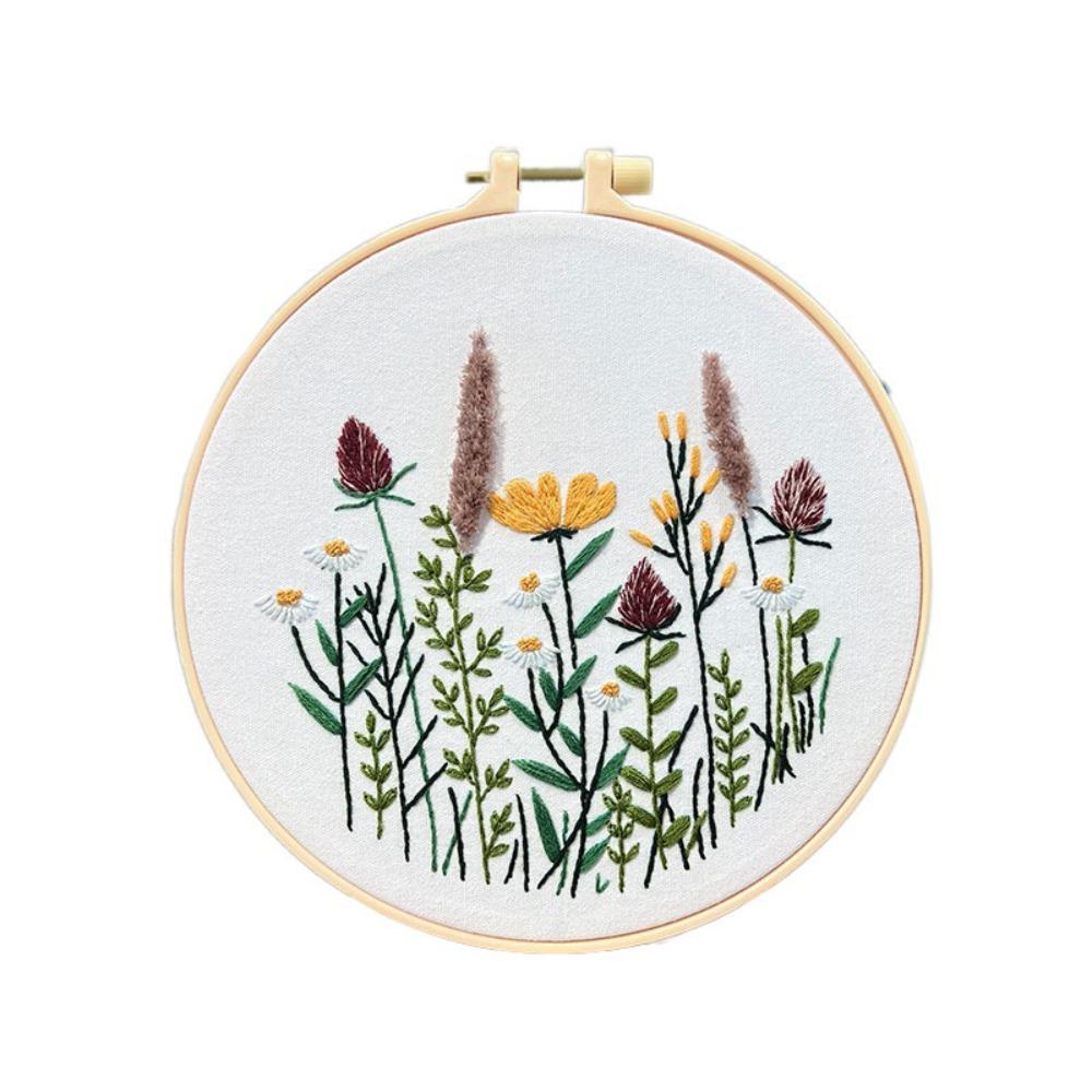Floral Patterns Flower Embroidery Kit DIY Embroidery Set Home Decor Cross Stitch Set  Beginner
