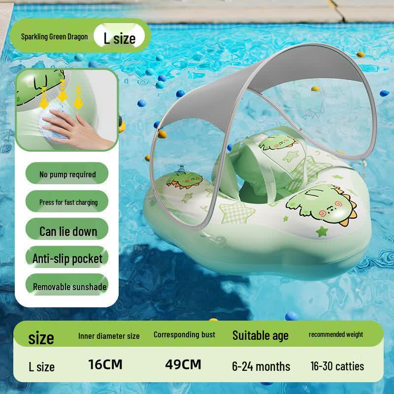 

Baby Lie-Down Swimming Float with Canopy