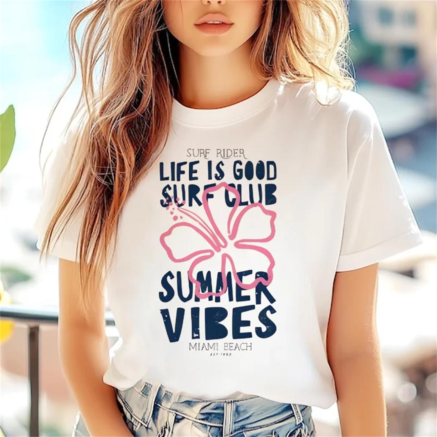 

Women s Letter Pattern Casual Short Sleeved Printed Clothing Sweet T-Shirt Women s O-Neck Fashionable Top Beautiful T-Shirt XXXXXL
