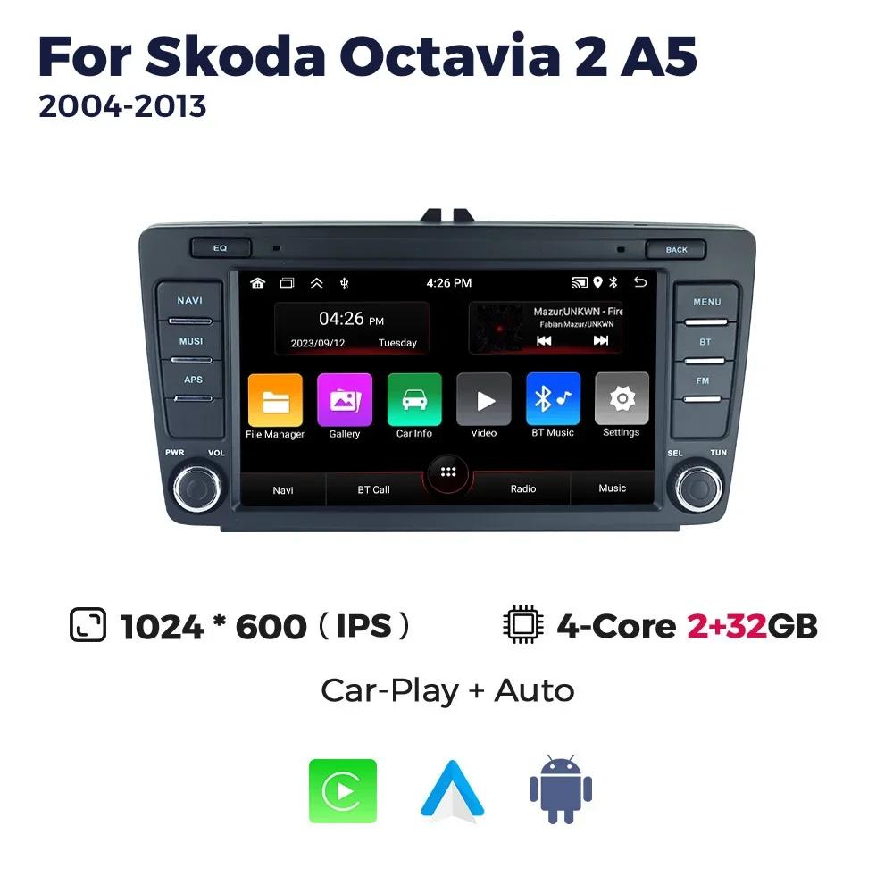 Support CarPlay Android Auto Car Radio for SKODA Octavia 3 A7 2013 2014 - 2018 GPS Navigation Multimedia Video Player RDS Stereo