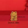 10pcs Golden Lucky Cat Stickers with Glitter. Reusable Decals for Phone, Laptop as New Year Gift. Festive & Shiny Design.