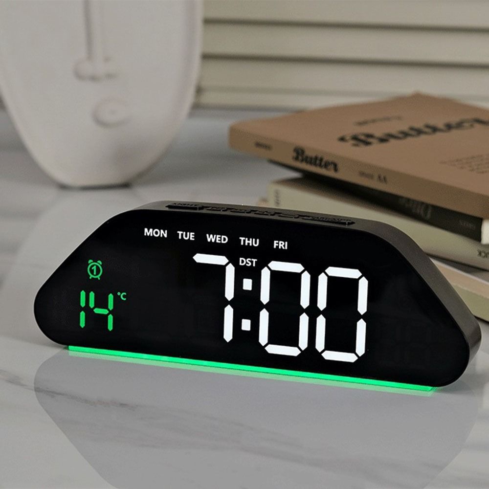 Temperature Display Digital Clock Humidity Display Desk Clock LED Alarm Clock  Living Room