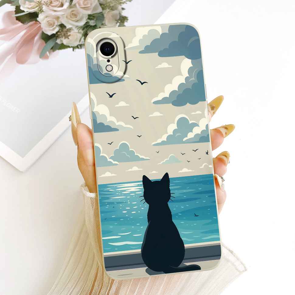 For IPhone XR Case Silicone Soft Shockproof Cartoon Pattern Phone Casing For IPhoneXR A2105 A1984 A2107 A2108 Case Back Cover