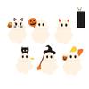 6pcs Adhesive Phone Figurine Surprise Toy Cute Figurine for Most Cellphone Halloween Pumpkin Telephone Toppers