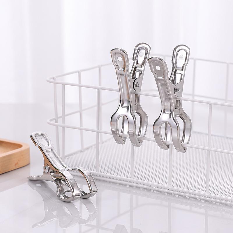6Pcs Clothes Clips Stainless Steel Opening Clip Hanger Retainer Beach Towel Clips Keep Your Towel Clothes From Blowing Away Windproof Clip