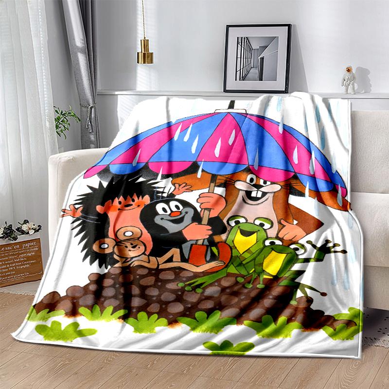 KRTECEK Flannel Blanket Soft Warm All-Season Throw, Design for Camping, Car Travel, Hiking Sofa, Bed, Office Perfect Gift for Parties