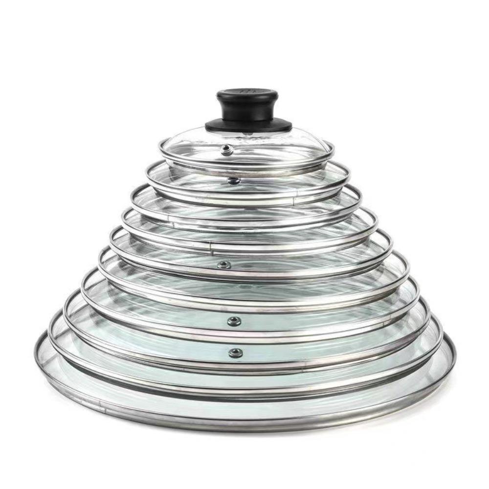 Universal Pot Cover Tempered Glass Pot Lid Durable Wok Pan Lid  Kitchen Accessories