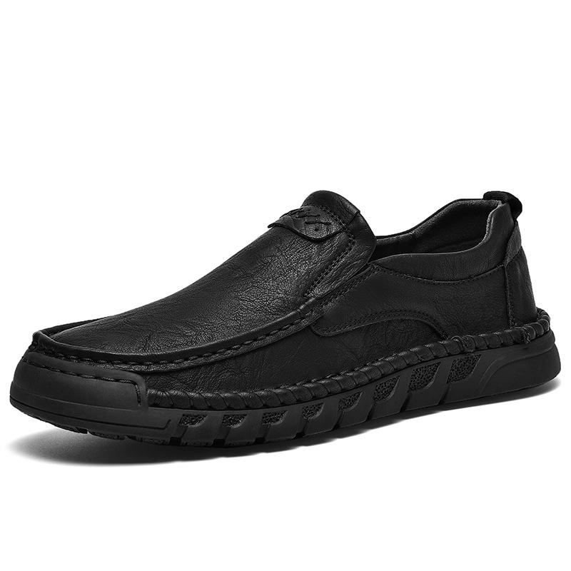 Fashion Genuine Leather Loafers for Men Comfortable Casual Shoes Breathable Male Driving Footwear Moccasin Non-Slip Walking Hiking Shoes