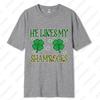 Saint Patricks Day Couple Tee Fun Festival Graphic Simple Style Oneck Printed Unisex Cotton Tshirt Man Women Lovers Clothes