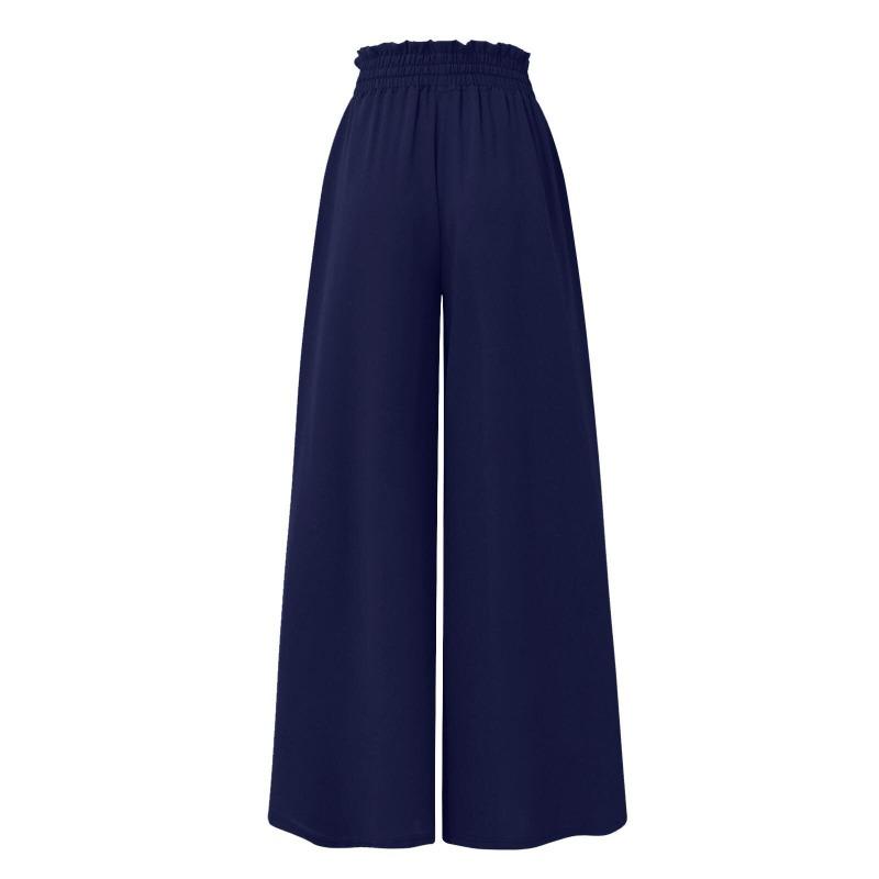 Women's Summer New Wide Leg Pants, Elastic High Waist Long Palazzo Trousers Casual Skirt Pants