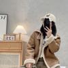 Women's Lambswool Coat: 2025 Autumn/Winter Motorcycle Jacket with Thick Fur and Plush Cotton Trim