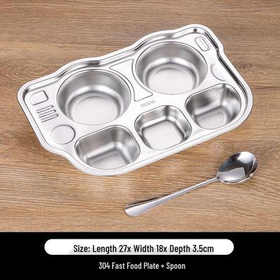 DM Stainless Steel Divided Dinner Plate