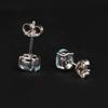 925 Silver Blue Topaz Oval Earrings Women Elegant Gemstone Jewelry Gift