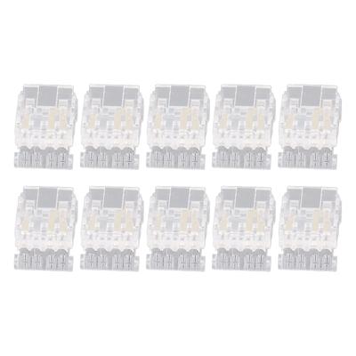 10 Stück COB LED Streifen zu Draht Verbinder 10mm 3Pin Transparent Lötlose LED Lichtstreifen Verbinder